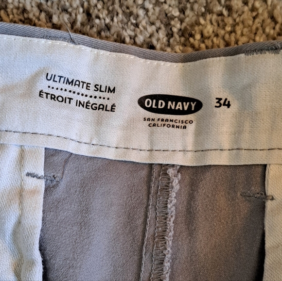 Old Navy Ultimate Slim Gray Shorts With White Palm Trees Men's Size 34 - Picture 2 of 7